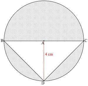 Find the area of the shaded region. use 3.14 for π as necessary. a. 17.1 cm² b. 34.2 cm²