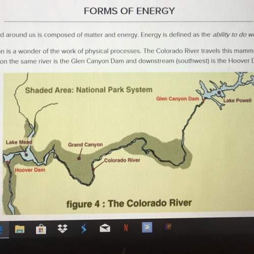 This map shows the colorado river from the hoover dam to lake powell. type in the blanks whether the