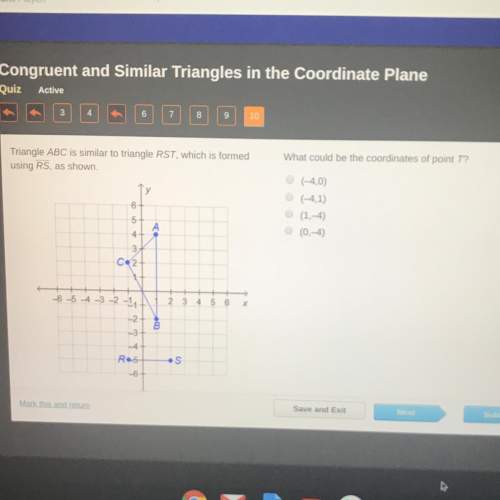 What could be the coordinates of point t?  (-4,0) (-4,1) (1,-4) (0,-4)