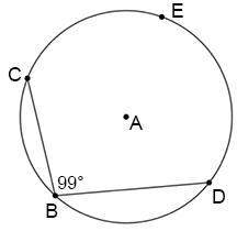 Determine the measure of arc ced.  a. 180° b. 99° c. 198° d. 81°