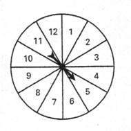 Referring to the figure, the spinner is divided into equal parts. what is the probability that