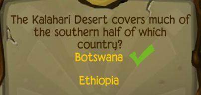 The kalahari desert covers much of the southern half of which country?