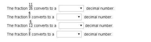 Select the correct answer from each drop-down menu. determine what type of decimal number each