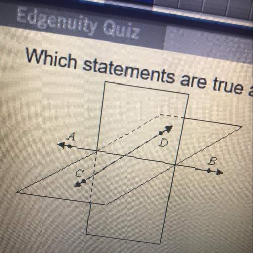 Which statements are true about the intersecting planes in the figure below?  1. the two plane