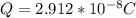 Q= 2.912*10^{-8}C