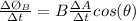 \frac{\Delta \O_B}{\Delta t}  = B\frac{\Delta A}{\Delta t} cos(\theta)