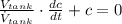 \frac{V_{tank}}{\dot V_{tank}} \cdot \frac{dc}{dt} + c = 0