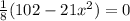 \frac{1}{8}(102-21x^2)=0
