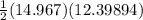 \frac{1}{2} (14.967)(12.39894)