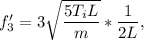 f_3' = 3\sqrt{\dfrac{5T_iL}{m} }*\dfrac{1}{2L},
