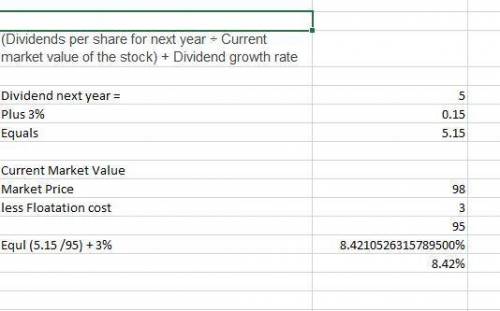 Firm X just paid $5/share dividend. We expect the dividend to grow annually at a constant rate 3%. T