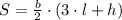 S = \frac{b}{2}\cdot \left(3\cdot l + h)