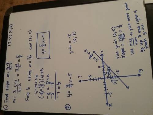 Brainliestttt!  answer fast !  1. write the equation of the line that passes through the points (2,-