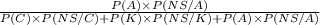 \frac{P(A) \times P(NS/A) }{P(C) \times P(NS/C) +P(K) \times P(NS/K) +P(A) \times P(NS/A) }