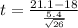 t  = \frac{21.1-18}{\frac{5.4}{\sqrt{26} } }