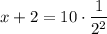 $x+2=10\cdot \frac{1}{2^2}$