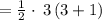 =\frac{1}{2}\cdot \:3\left(3+1\right)