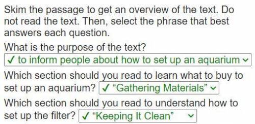 Skim the passage to get an overview of the text. Do notread the text. Then, select the phrase that b