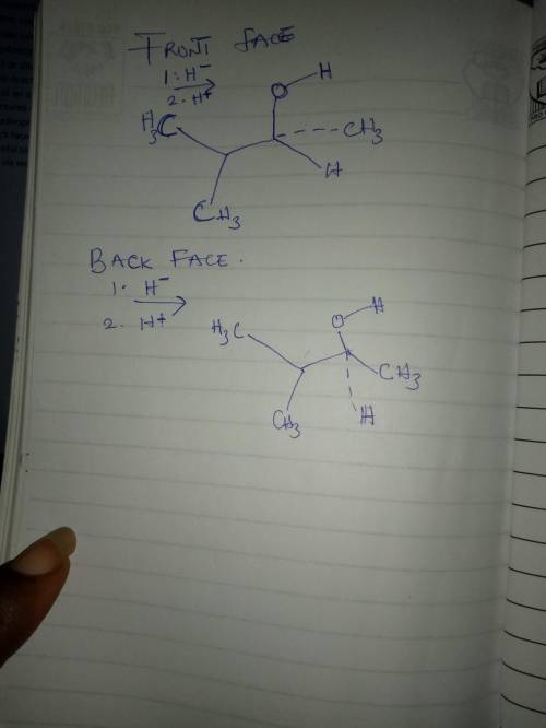 The nucleophilic addition reaction depicted below involves a prochiral ketone carbon atom reacting w