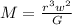 M = \frac{r^3 w^2}{G}