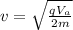 v = \sqrt{\frac{q V_a}{2 m} }