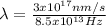 \lambda = \frac{3x10^{17}nm/s}{8.5x10^{13}Hz}