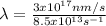\lambda = \frac{3x10^{17}nm/s}{8.5x10^{13}s^{-1}}
