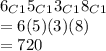 6_C_1 5_C_1 3_C_1 8_C_1\\=6(5)(3)(8)\\=720