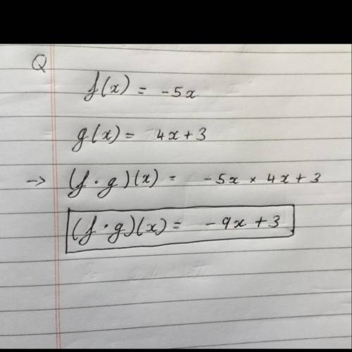 Need help with math homework. find (f•g)(×)