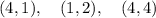 (4,1),\quad (1,2),\quad (4,4)