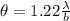 \theta=1.22\frac{\lambda}{b}