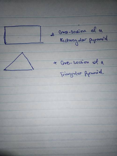 Miranda says that the triangle below represents the cross section of the rectangular pyramid shown.W