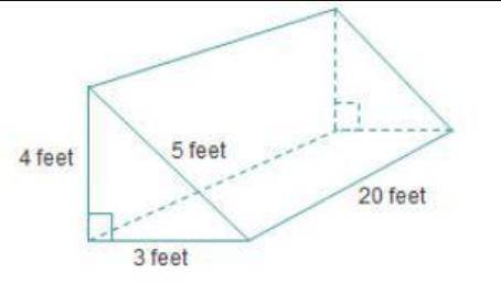 What is the surface area of the triangular prism? Triangular prism a 152 square feet b 172 square fe