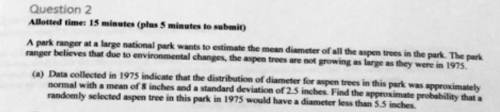 Find the approximate probability that a randomly selected aspen tree in this park in 1975 would have