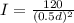 I = \frac{120}{(0.5d)^2}