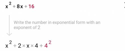 What is the third term when you complete the square for the polynomial  x^2 + 8x? 4 8 16 64