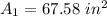 A_1  =  67.58 \ in^2