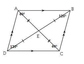 Eriko cuts out a paper quadrilateral with two angles that each measure 60° and two angles that each