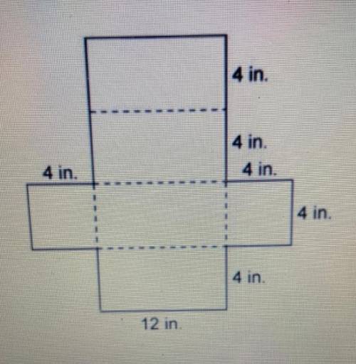 What is the total surface area of the box formed by the pattern below