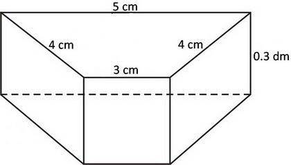 Find the lateral area of the right prism with height 0.3 dm, if the base of the prism is Isosceles t