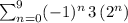 \sum_{n=0}^{9}(-1)^n\,3\,(2^n)
