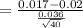 = \frac{0.017 - 0.02}{\frac{0.036}{\sqrt{40}}}