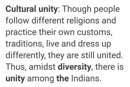 Define India's unity in diversity in your word
