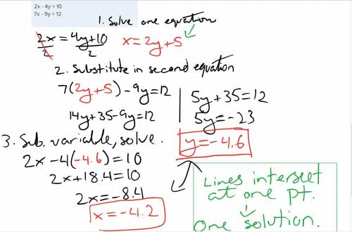 Determine whether the following system of equations has one solution, no solution, or an infinite nu