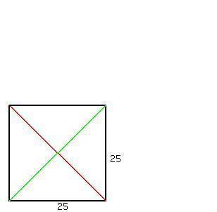 A rhombus has side lengths of 25. What could be the lengths of the diagonals? *