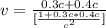 v  =  \frac{ 0.3c + 0.4c}{[\frac{1+ 0.3c * 0.4c}{c^2} ]}