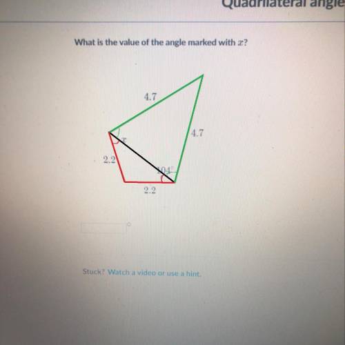 What is the value angle marked x?