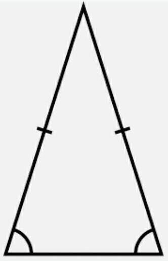 C) A triangle has one pair of equal sides and one pair of equal anglesWhat is it called?
