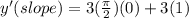 y'(slope)=3(\frac{\pi}{2})(0)+3(1)