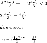 A''\frac{4\sqrt{3}}{3} = -12\frac{4\sqrt{3}}{3}